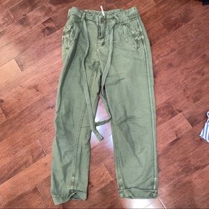 green belted free people cargo pants